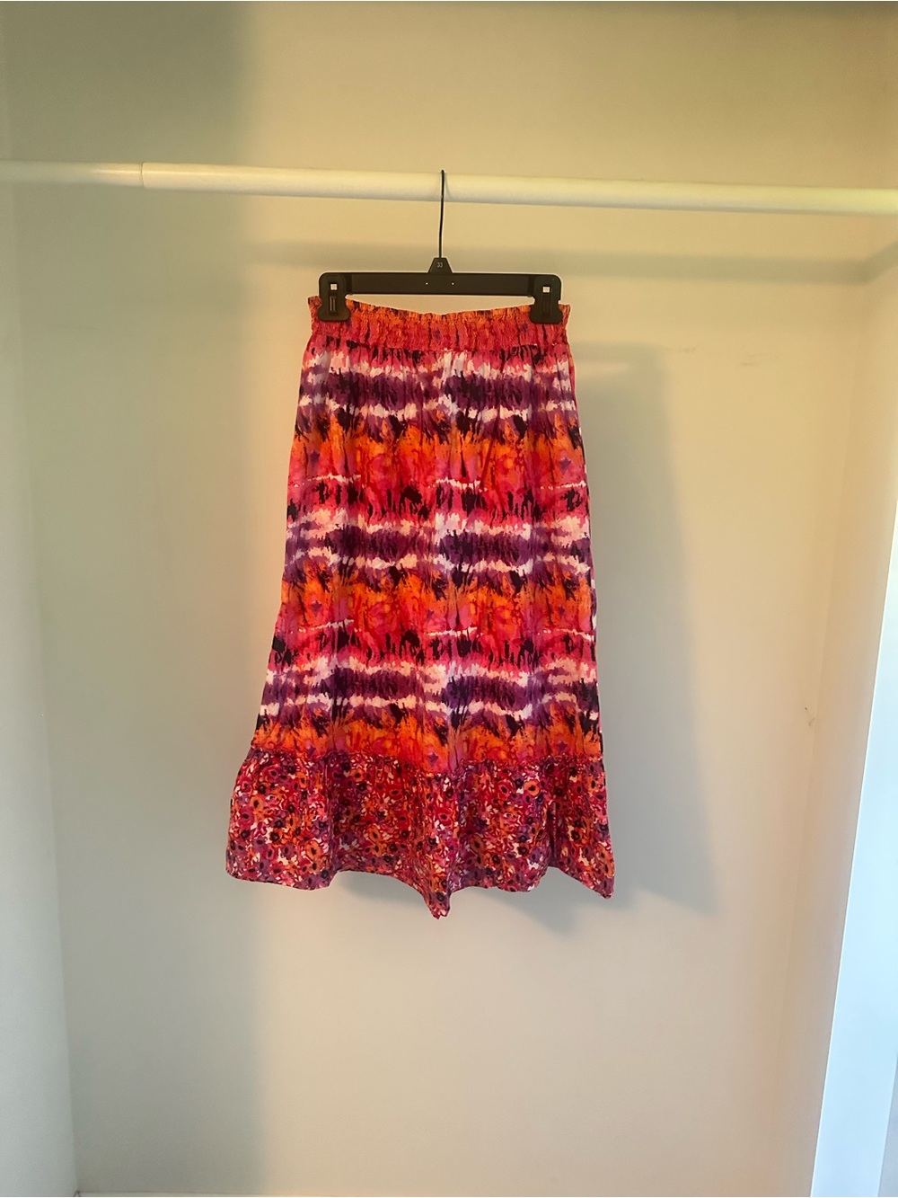 Vibrant Tie-Dye Maxi Skirt in Pink and Orange